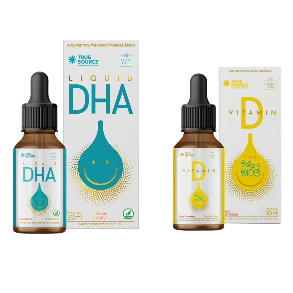 Kit Dha Omega 3  30ml e Vitamina D Baby & Kids 30ml  True