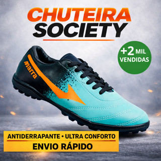 Chuteira Society e Futsal Profissional Adulto Masculina Antiderrapante Conforto Extremo Envio Rápido em Oferta na Shopee