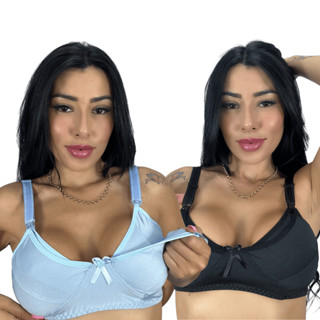 Kit 2 Sutiã Lingerie Amamentação Reforçado Micro Basic Gestante Pós Parto em Oferta na Shopee