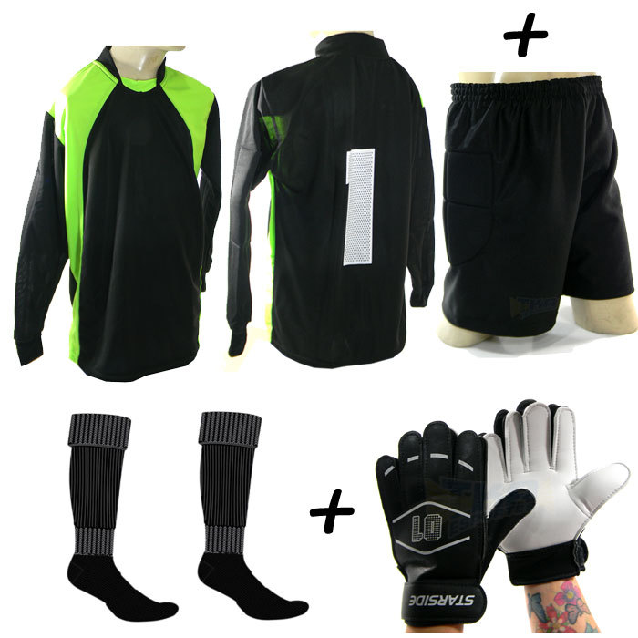 Kit Goleiro 4 x 1 Bermuda TRB pto/vrd Infantil