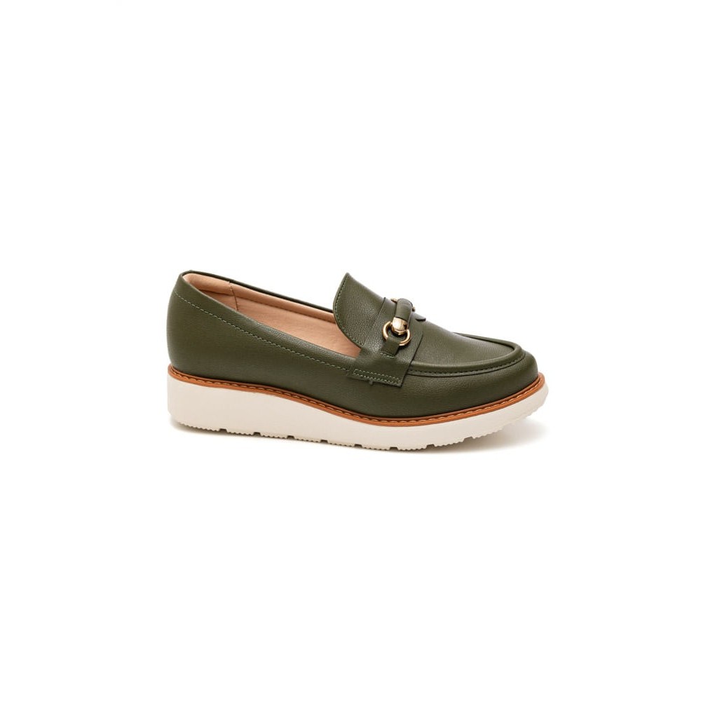 Sapato Modare Ultra Conforto Mocassim Napa Verde Oliva 7400.103