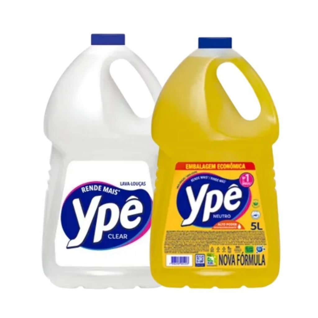Kit Detergente Líquido Neutro/ Clear Ypê - 5L - LAVA LOUÇA
