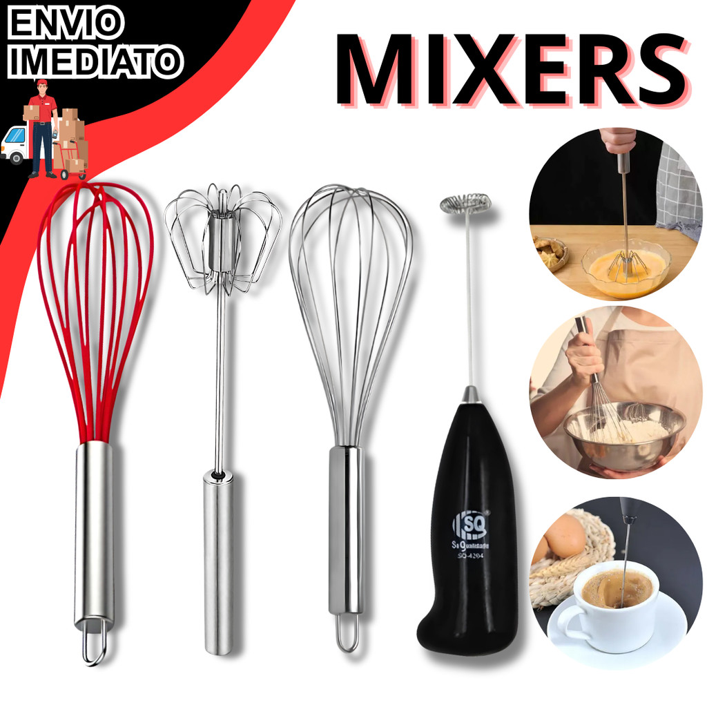Utensilio Fouet Fue Inox Fouet Fue De Silicone Mixer Semi Automatico Inox Mixer Automatico Misturador em Oferta na Shopee