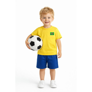 Conjunto Infantil do Brasil em Algodão Verão Kit Bermuda e Camiseta em Oferta na Shopee