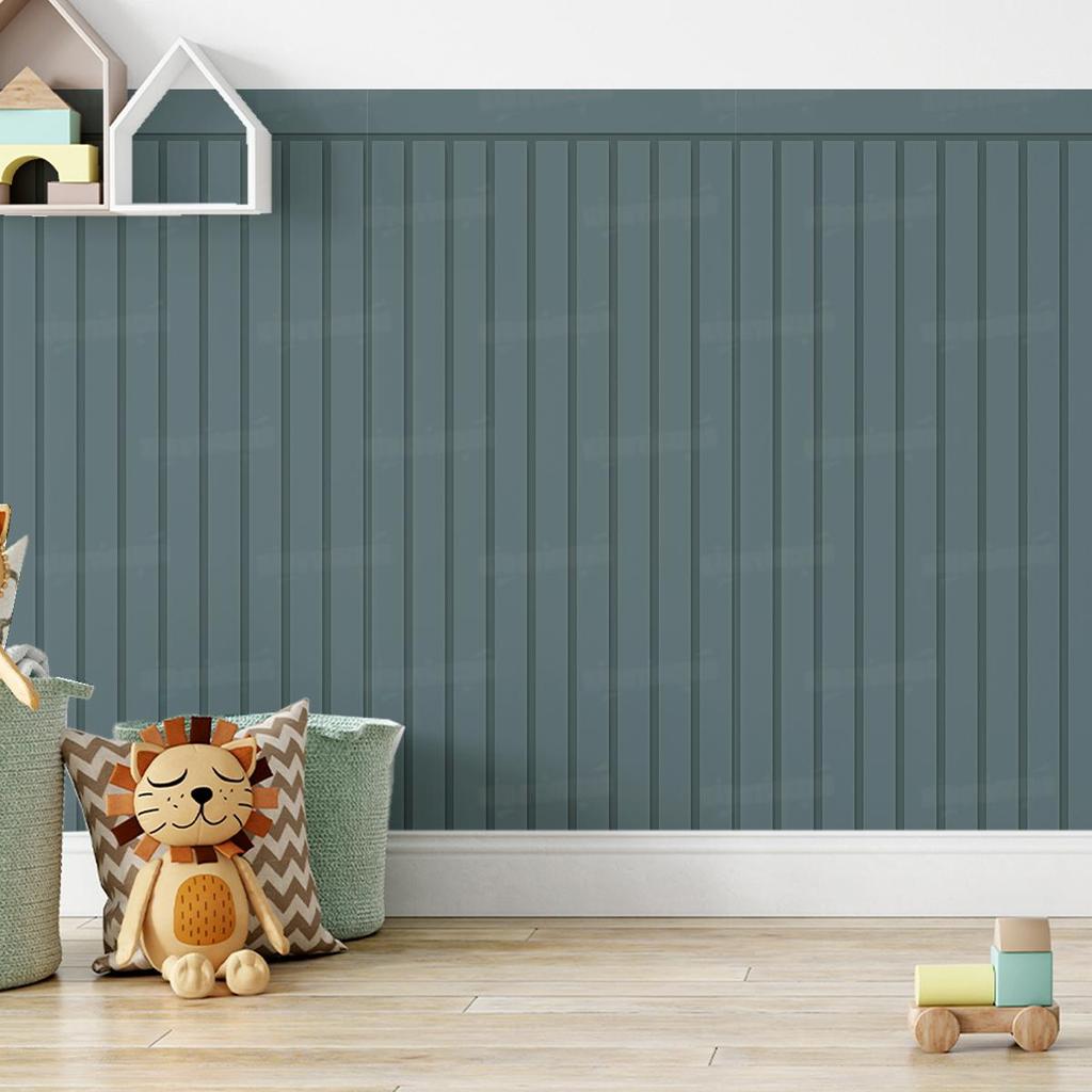 Adesivo de Parede Infantil cerca ripada verde acinzentado estilo madeira decorativa