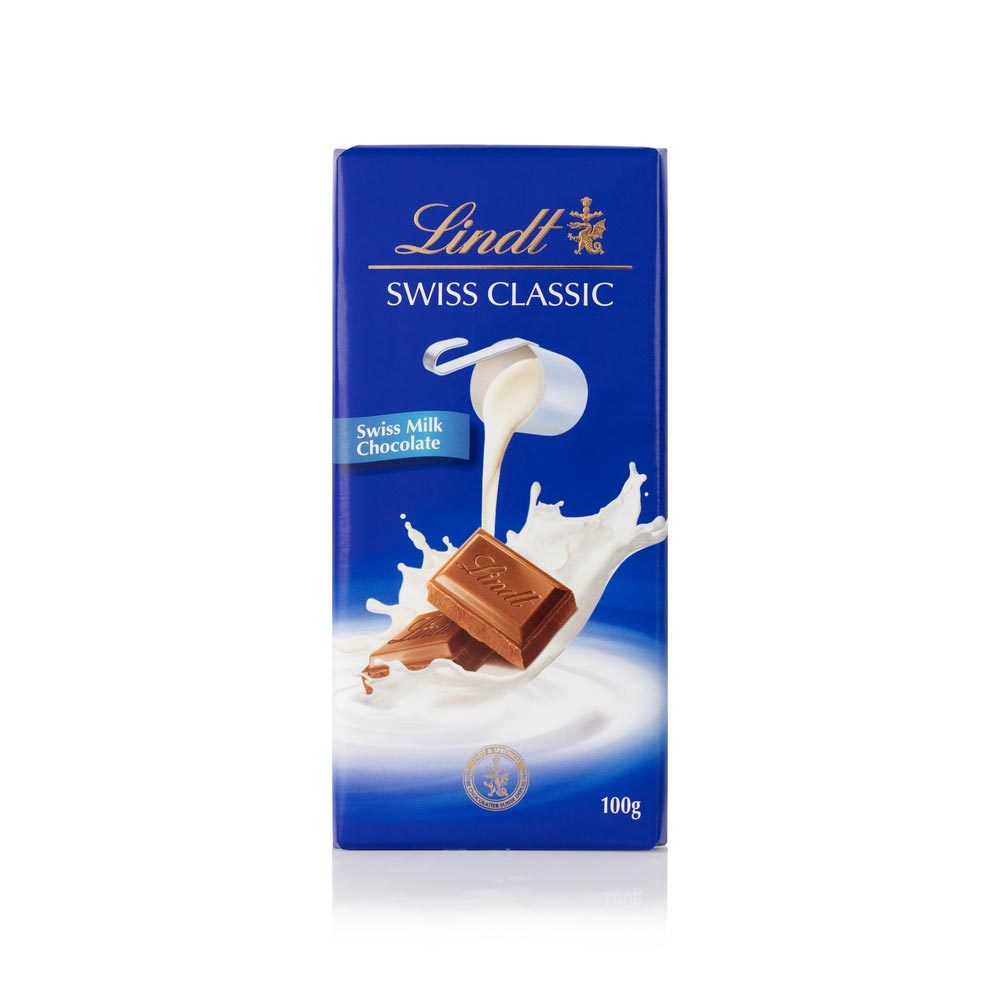Chocolate Lindt Swiss Classic Milk ao Leite com 100g em Oferta na Shopee