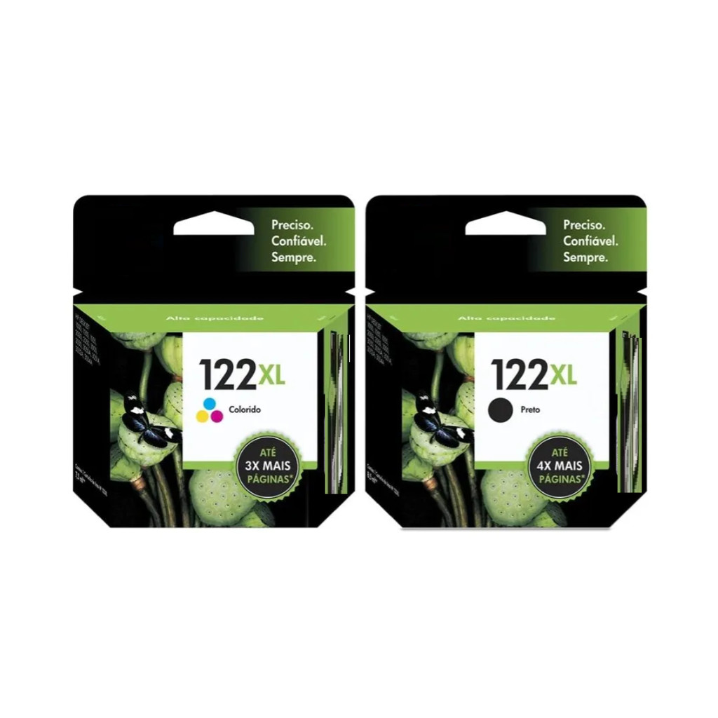 Kit Cartuchos 122xl Color E Preto Hp 1000 2050 3050