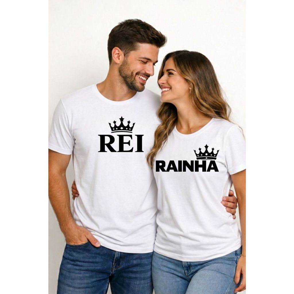 Kit Camiseta Casal Rei e Rainha – Camisa Personalizada Casal – Presente Dia dos Namorados – Kit 2 Camisas