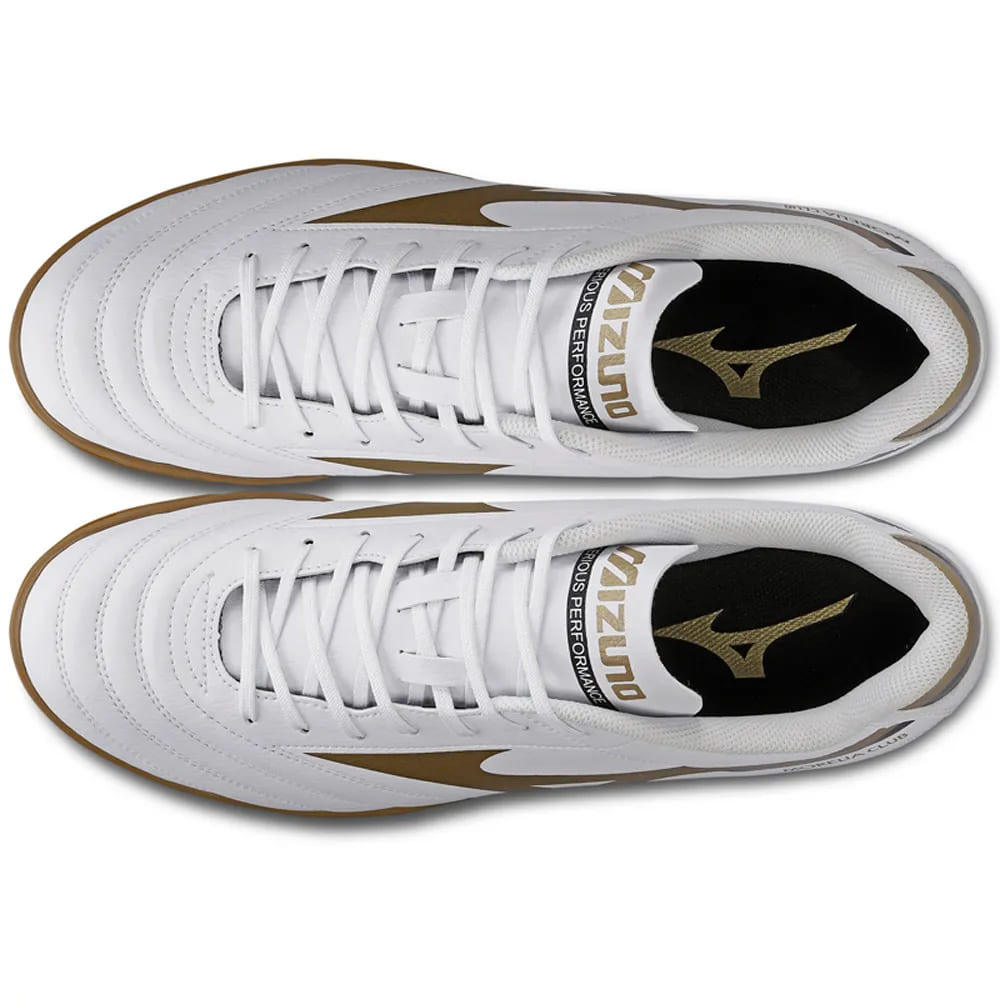 Chuteira Mizuno Futsal Morelia Club Branco/Dourado Oficial + NF · foto 2