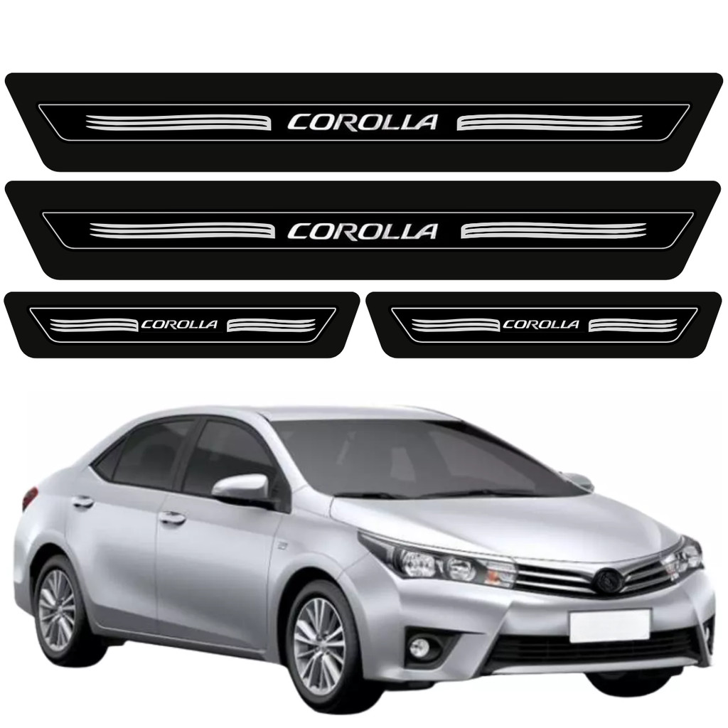 Kit 8 Pçs Soleira Porta Protetora Toyota Corolla 2015 16 17 18 19 20 21 22 23 24