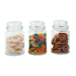 Kit 3 potes de vidro com tampa herméticos redondos 800ml - Mozcada