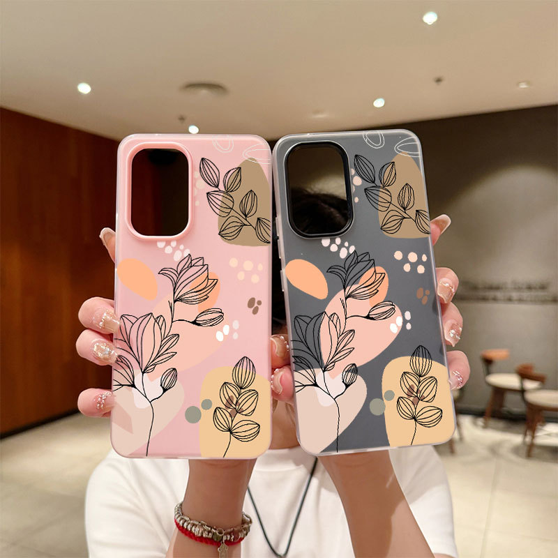 2 Em 1 Geléia Capa Capinha Folhas Linhas Para Samsung Galaxy A05 A11 A15 A17 A15 A07 A32 A23 A36 S25 A50 A56 Caso De Tel