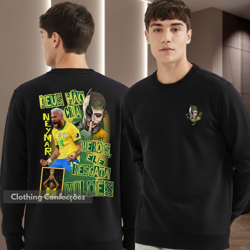 Moletom Careca Jogador Brasileiro Menino Ney Selecao Futebol Soccer Camisa 10 World Cup Streetwear 