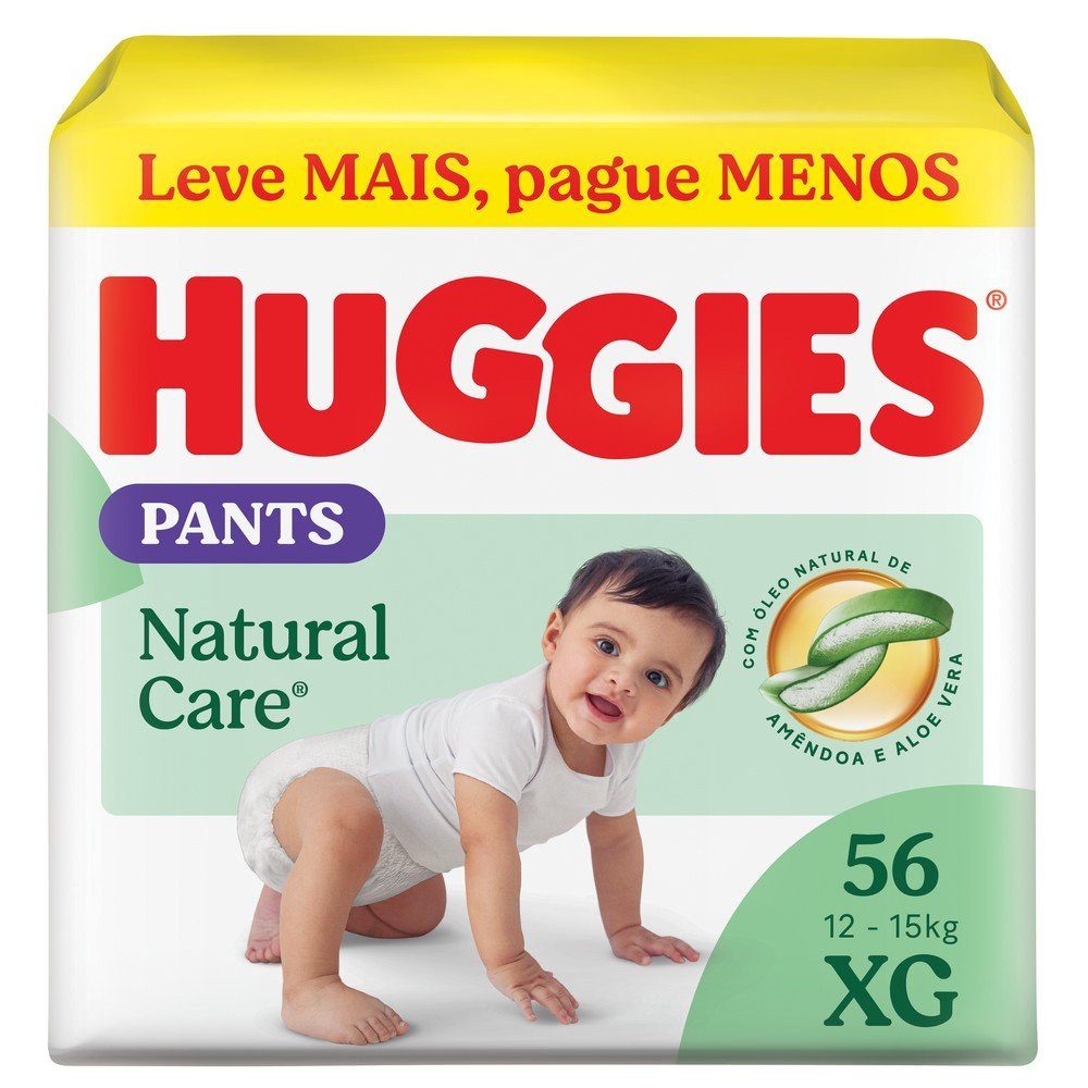 Fralda Huggies Pants Premium Natural Care Xg Com 56 Unidades em Oferta na Shopee