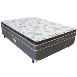 Cama Box Conjugada Casal Nature Bambu com Pillow Inn e Molas Bonnel 56x138x188cm Herval