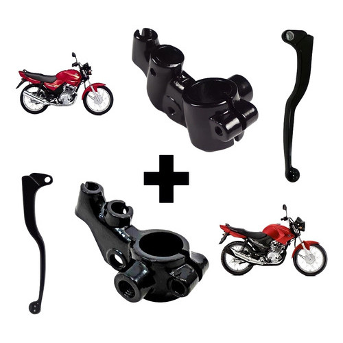 Kit Manicoto E Manetes Freio E Embreagem Ybr / Factor 125 Preto