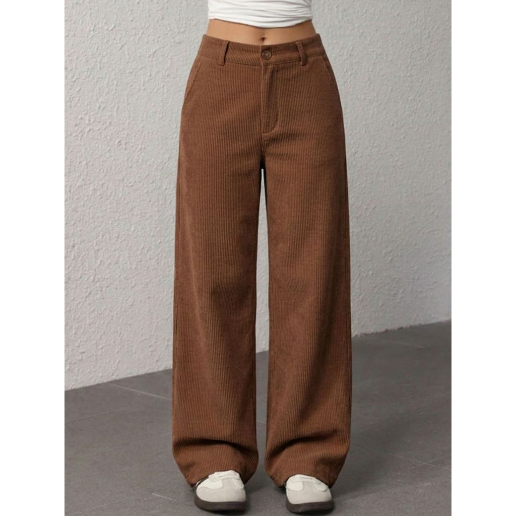 REF AS2017 CALÇA WIDE LEG COTELÊ COM BOLSOS