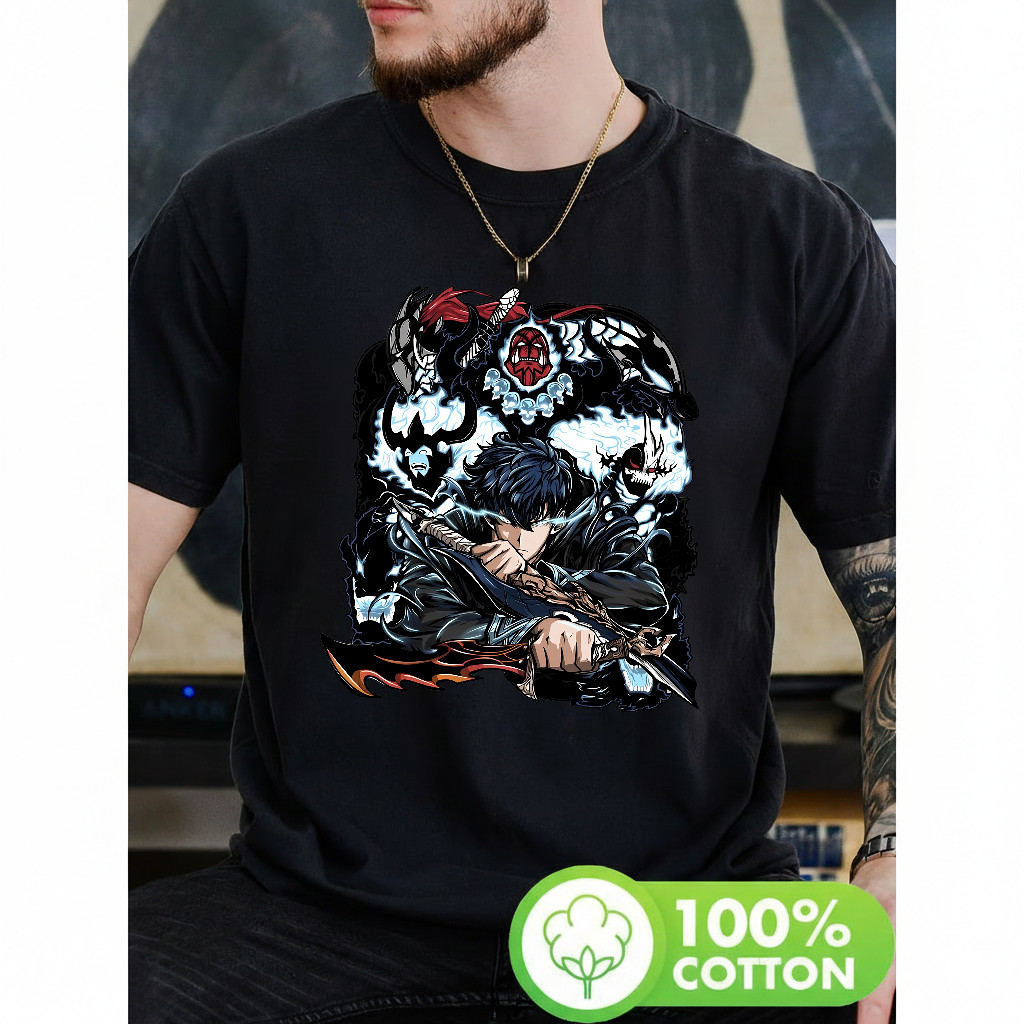 Camiseta Masculina Estampa de Guerreiro com Espada e Fantasmas Moderna Atemporal Premium Estilo Fantástico