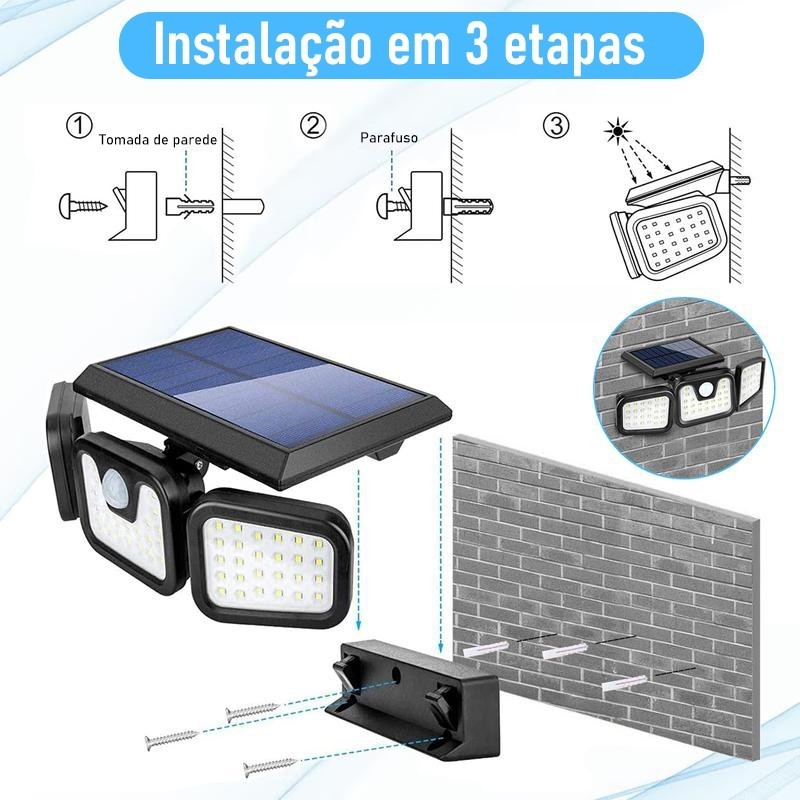 Luminária Solar com Sensor de Movimento Inteligente