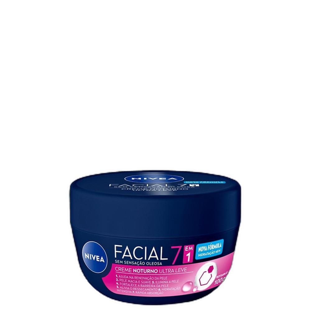 NIVEA  7 em 1 - Creme Facial Noturno Ultraleve 100g em Oferta na Shopee