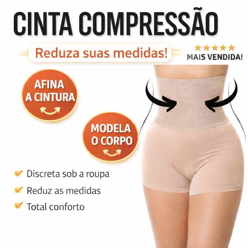 KIT 2 Short Anágua Cinta Modeladora Feminino Segunda Pele Redutora De Medida Alta Compressão Reduz Medidas