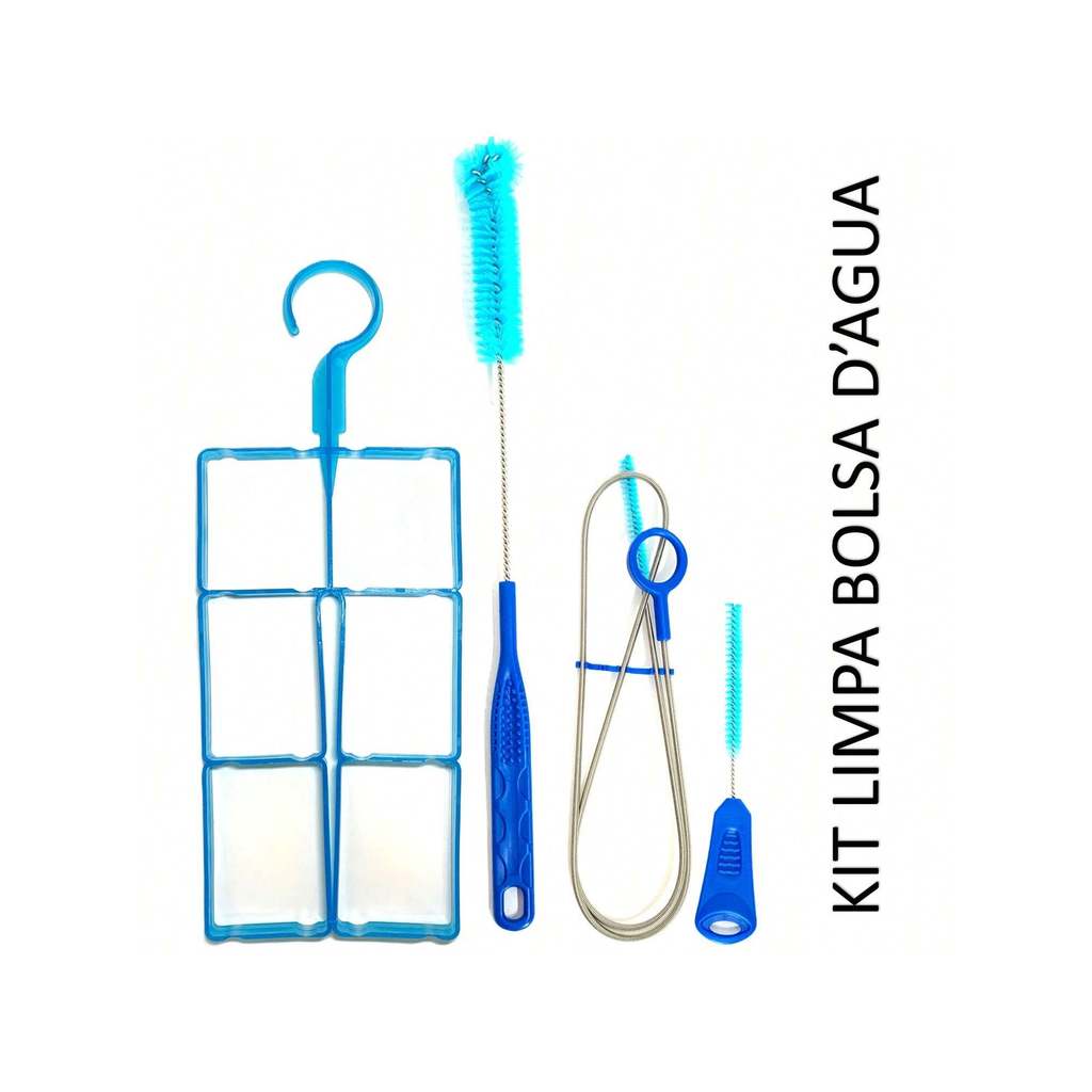 Kit Escovas Limpeza 4 Em 1 P/ Mochila Hidratação Refil Água Camelbak Higiene Mangueira Reservatório