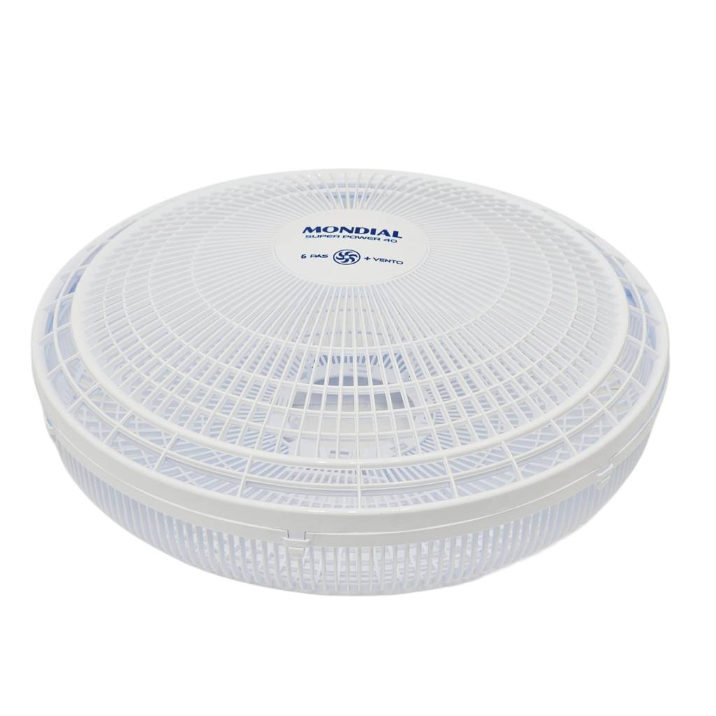 Conjunto de Grade Traseira e Dianteira do Ventilador Mondial VSP-40 na cor Branca 40 cm