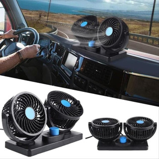 Ventilador Automotivo Duplo Forte Com Ajuste P/ Carro Caminhão Van 12v