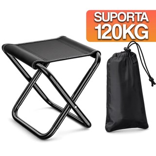 Banco Banqueta Dobrável Cadeira Retrátil 120kg Leve Compacto Com Bolsa Para Transporte Camping Pesca