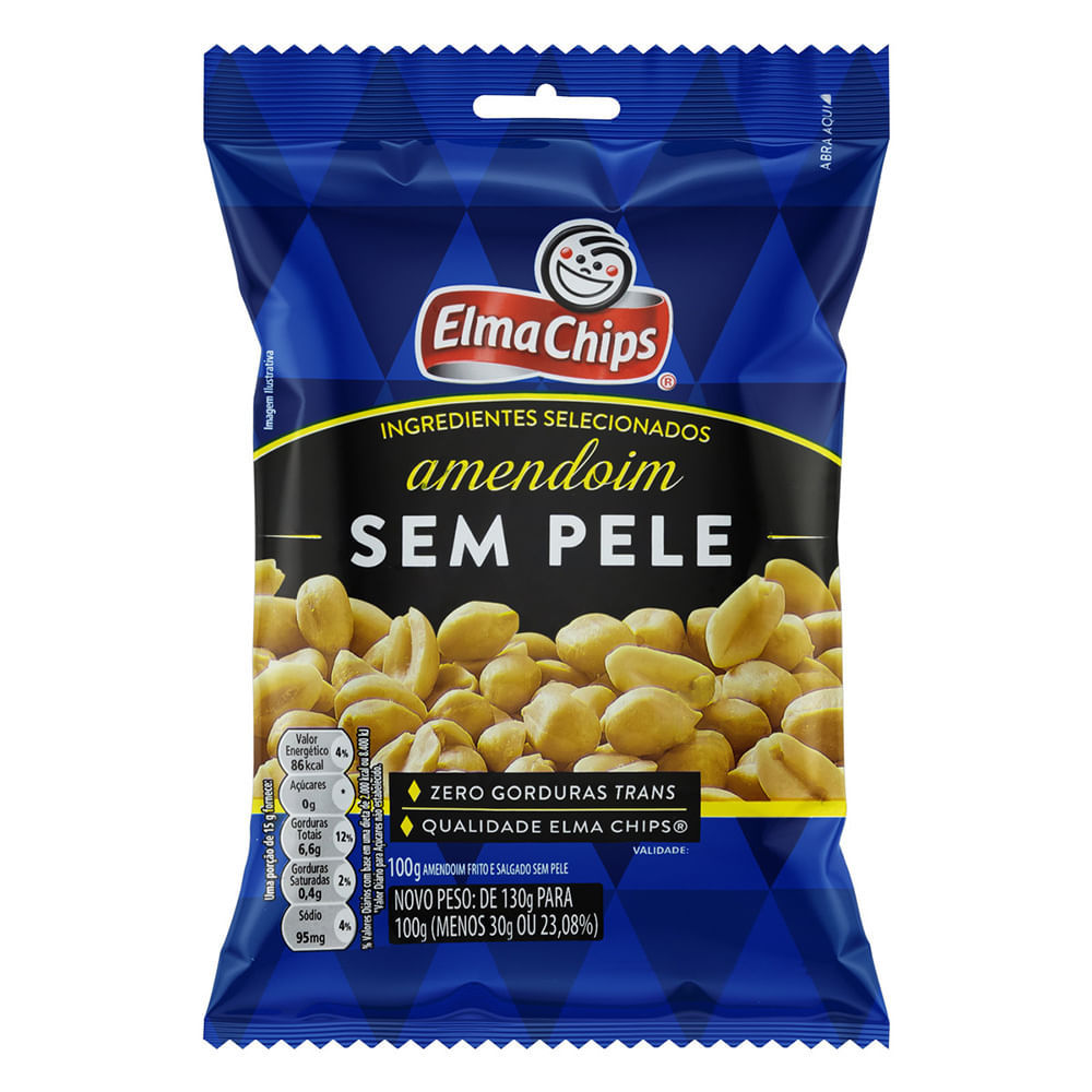 Amendoim Elma Chips Sem Pele 100g em Oferta na Shopee