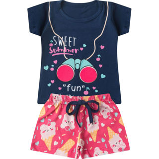 Conjunto Infantil Menina Curto Interativo Select Azul em Oferta na Shopee