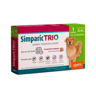 SIMPARIC TRIO 48MG PARA CAES DE 20,1KG A 40KG 1 COMPRIMIDO