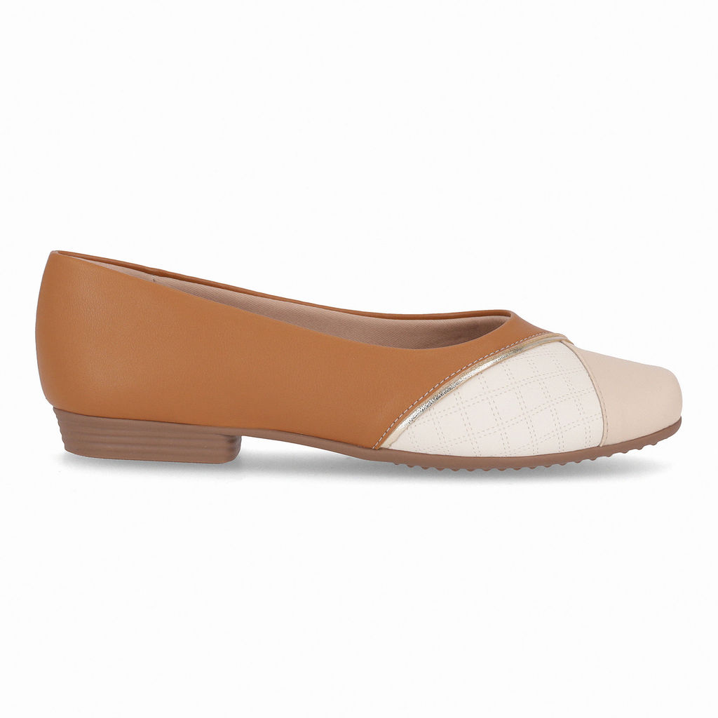 Sapatilha Raquel Salto Baixo Mascavo com Brule