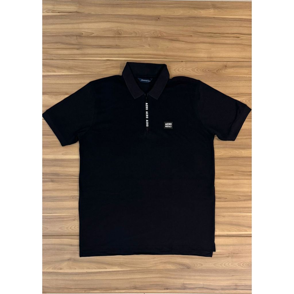 Camiseta Gola Polo Plus Aeropostale com Zíper Moderna