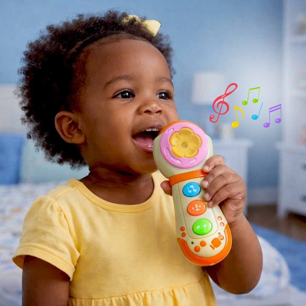 Microfone musical infantil mini brinquedo som portatil cantar karaoke diversao criancas de achadinhos