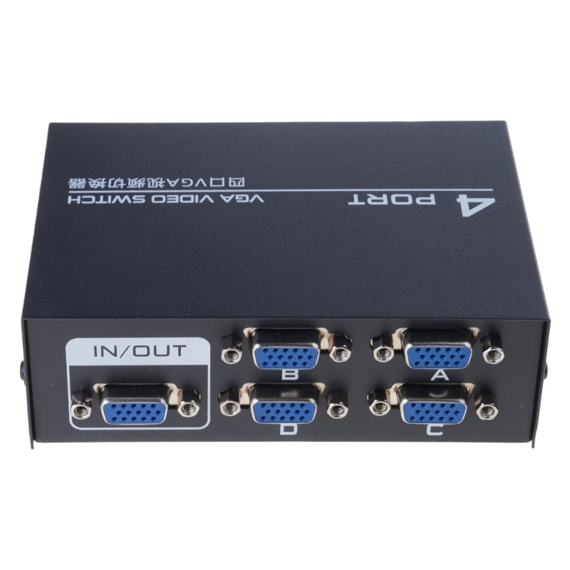 Li * Comutador VGA 4 Vias Metal Para PC Compartilhamento Tela Suporte 1920x1440 E Caixa