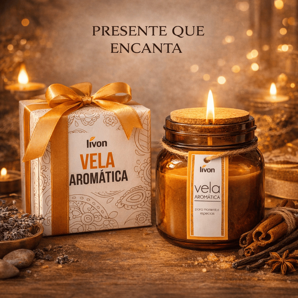 Vela Aromática Premium Decorativa Vidro com Tampa de Cortiça e Fragrância Sensorial Caixa Original