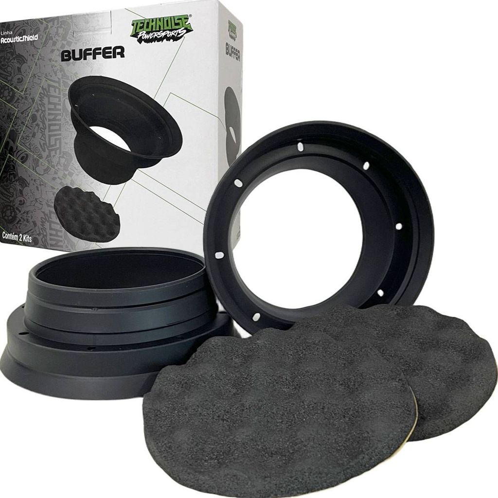 Buffer Silicone Technoise AcousticShield 6.5 Vedação Alto Falante Kit 2 Peças