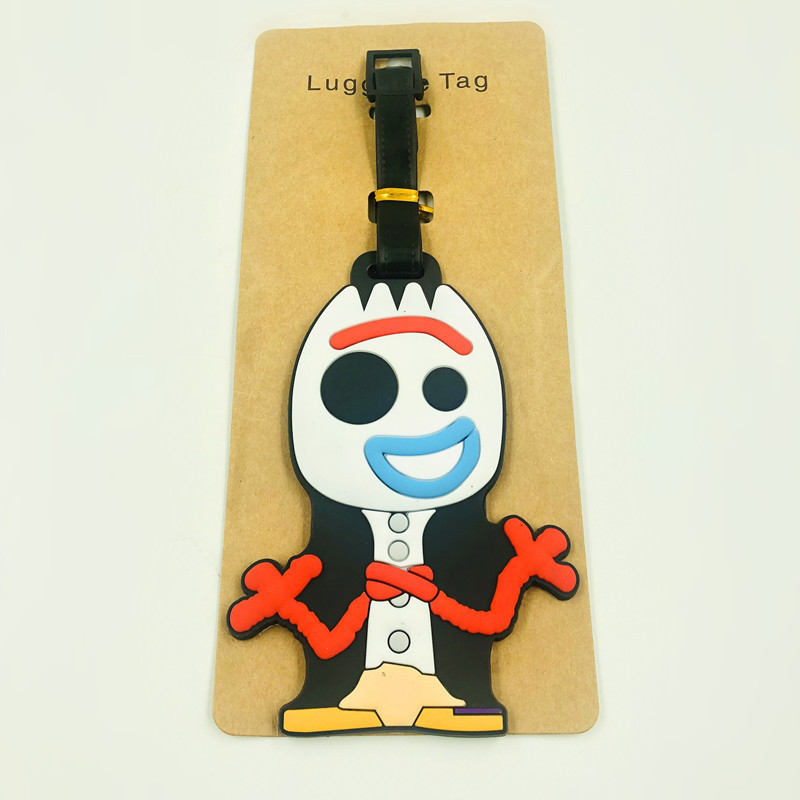 Etiqueta de bagagem fofa indispensável para viagem Toy Story 4 Mercadoria Mr. Garfo Sr. Etiqueta de bagagem de esquilo p