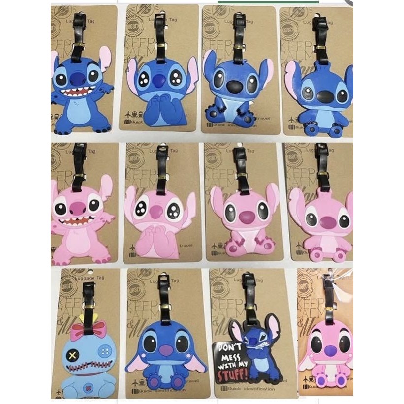 Etiqueta de bagagem fofa indispensável para viagem Star Treasure Stitch Etiqueta de bagagem DPDT