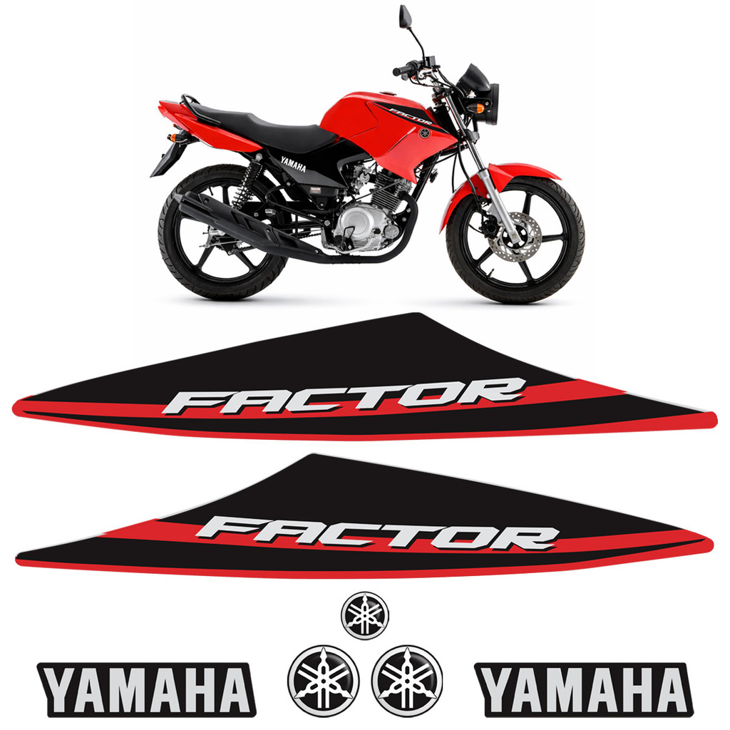 Adesivos P/ Yamaha Factor 125 Ybr 2015/2016 K1 Moto Vermelha