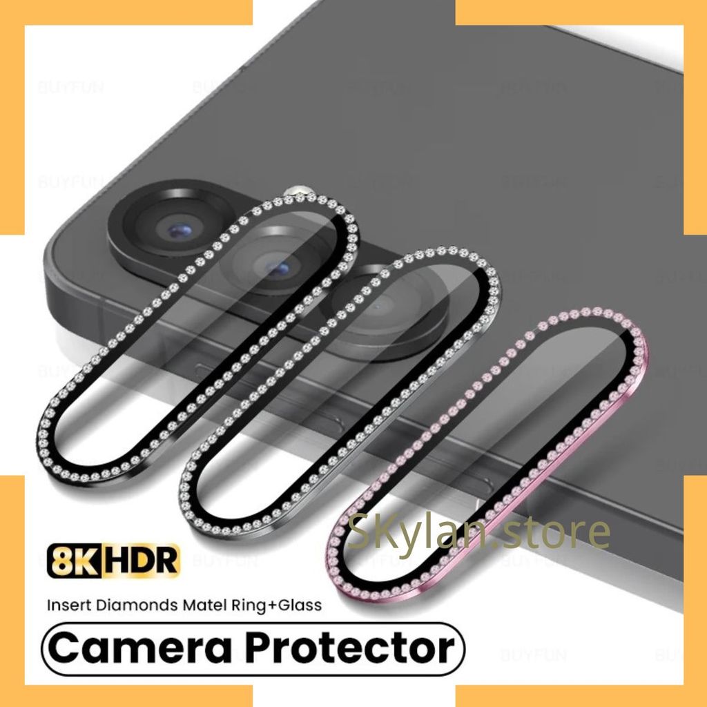 Pelicula diamante de vidro protetor de Lente Cãmera Para Samsung Galaxy A07 A17 A26 A36 A56