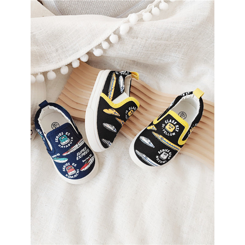 Exportação japonês único Shinkansen bebê criança sapatos crianças sapatos de lona um Pedal elástico preguiçoso sapatos m