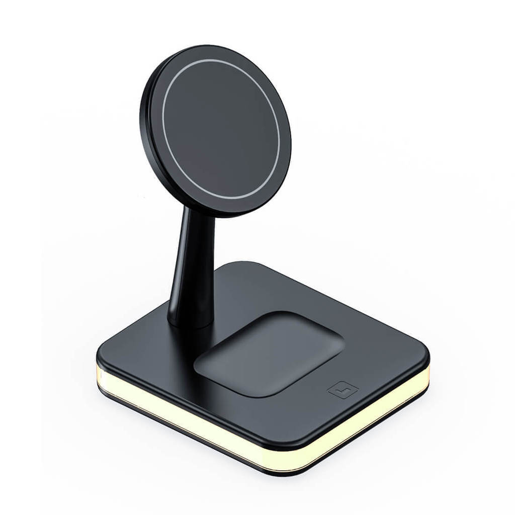 Carregador Dock Station Wireless 3 em 1 Para iPhone Airpods Smartphone
