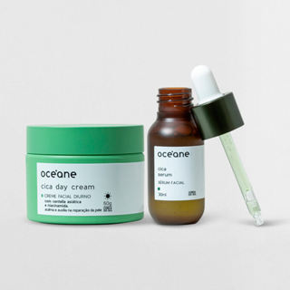 Kit Hidrata e Acalma – Sérum Facial de Cica + Creme Facial Diurno (2 Produtos) em Oferta na Shopee