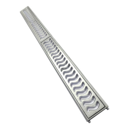 Ralo Grelha Linear 10x100 Em Alumínio Com Caixilho (2peças)