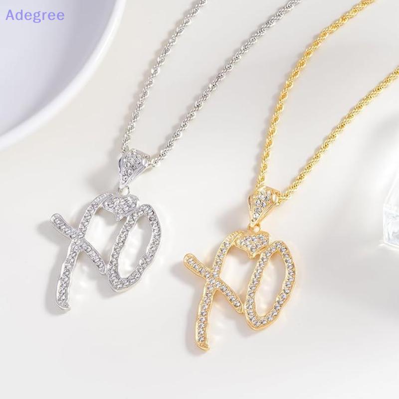 Adegree 1 Pçs Moda Masculina Rua Tendência Jóias Acessórios Presente Requintado Bolha Carta Xo Incrustado Branco Zircão 