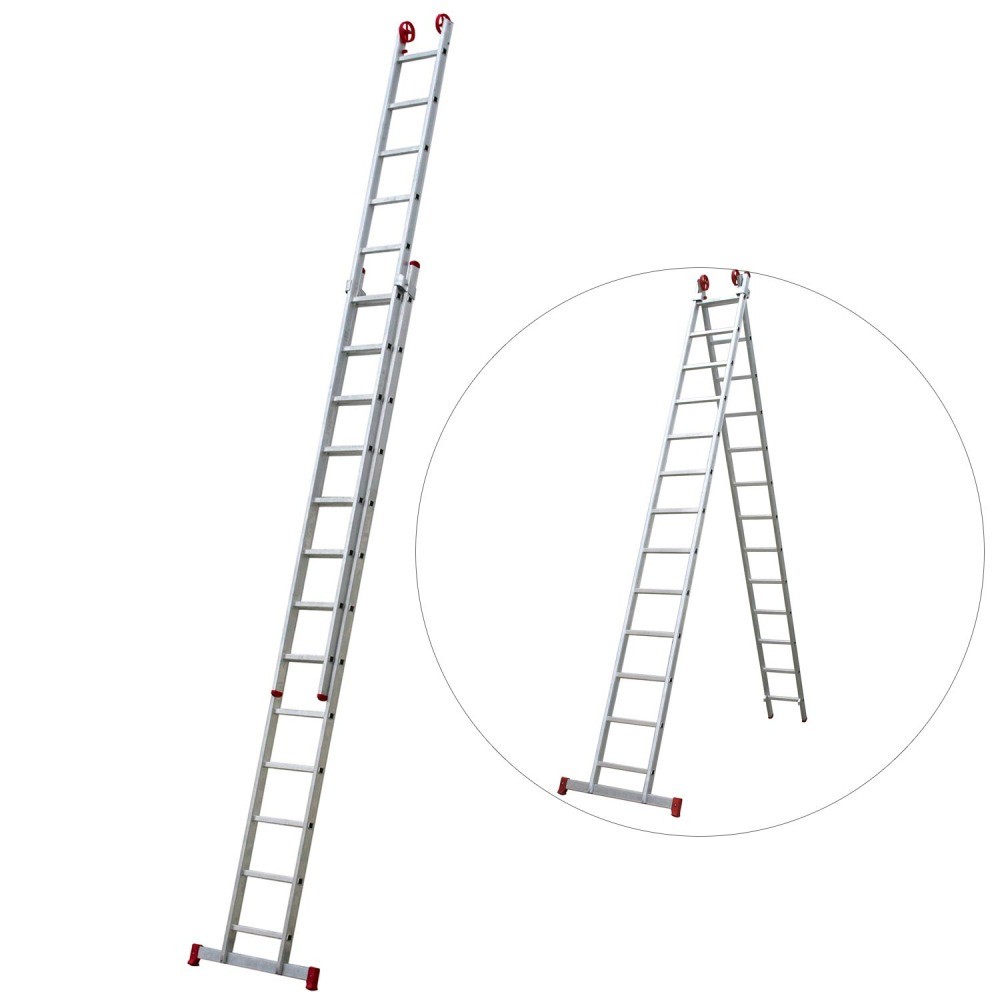 Escada de alumínio extensível 3,81 x 6,54 m 2 x 13 degraus ESC0622 Botafogo em Oferta na Shopee