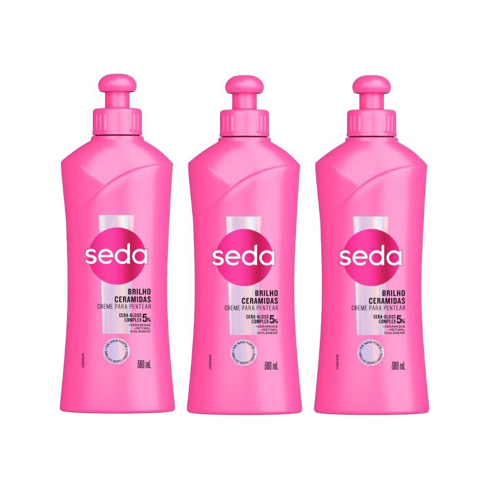 Kit 3 Creme para Pentear Seda Cocriações Ceramidas Brilho 300 ml