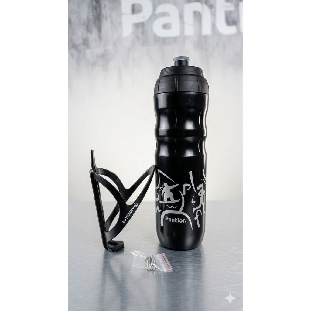 Kit Hidratação Ciclismo Garrafa Água 550ml + Suporte Bike Garrafinha Squeeze Caramanhola